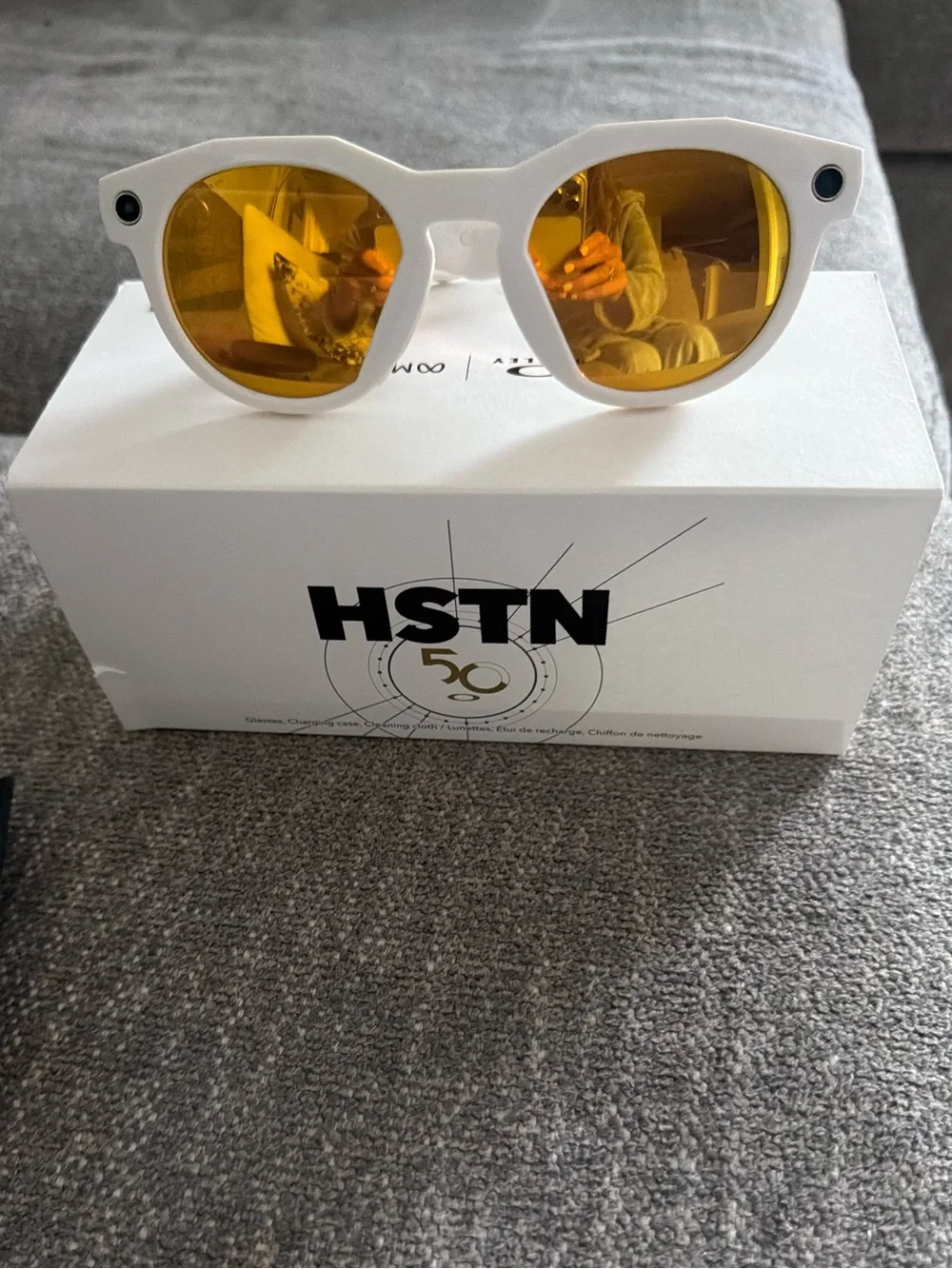 Oakley Meta AI HSTN Polarized Sunglasses - Ivory/Prizm 24K Polarized Lenses